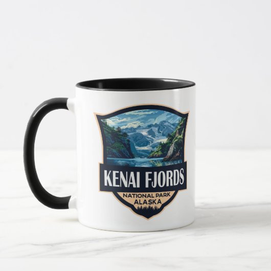 Mug Kenai Fjords National Park Illustration Art rétro (Gauche)