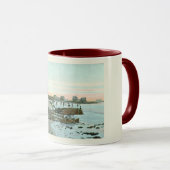 Mug Kennebunk Beach, Maine 1915 Style Vintage (Devant droit)