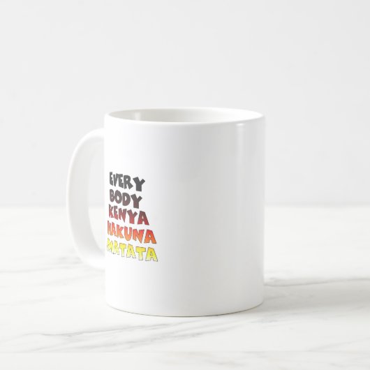 Mug Kenya Hakuna Matata Inspiration Texte Motif (Devant gauche)