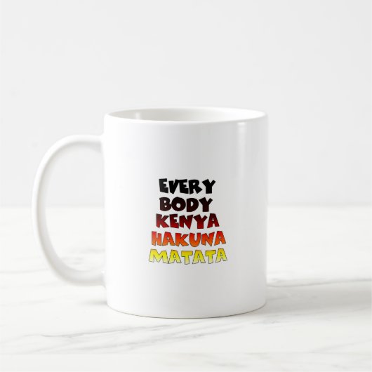 Mug Kenya Hakuna Matata Inspiration Texte Motif (Gauche)