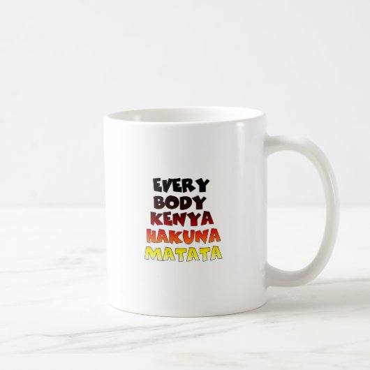 Mug Kenya Hakuna Matata Inspiration Texte Motif (Droite)