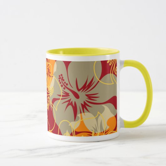 Mug Ketmie hawaïenne Camo de point d'Iniki floral (Droite)
