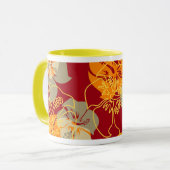 Mug Ketmie hawaïenne Camo de point d'Iniki floral (Devant gauche)