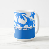 Mug Ketmie tropicale bleue azurée ; Personnalisé (Devant droit)