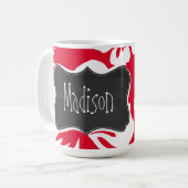 Mug Ketmie tropicale rouge de cadmium ; Tableau (Devant gauche)