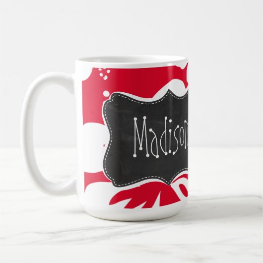 Mug Ketmie tropicale rouge de cadmium ; Tableau (Gauche)
