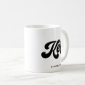Mug Keto Black Retro Typographie de script personnalis (Devant droit)