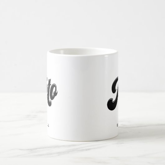 Mug Keto Black Retro Typographie de script personnalis (Centre)