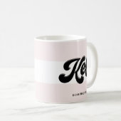 Mug Keto Black Retro Typographie de script rose (Devant droit)
