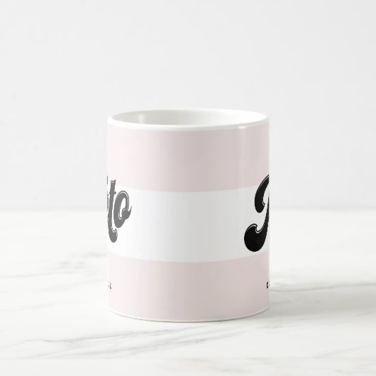 Mug Keto Black Retro Typographie de script rose (Centre)