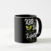 Mug Keto Cadeaux pour hommes Nutrition Ketones pour fe (Devant droit)