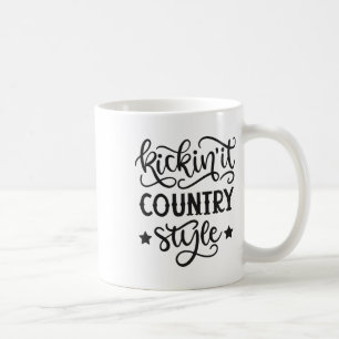 Mug Kickin' It Country Style Western Cowboy Cowgirl Li