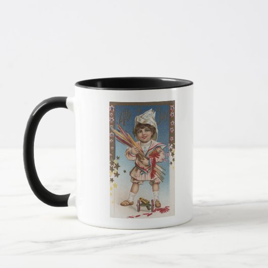 Mug Kid Holding Fireworks et Rockets (Gauche)