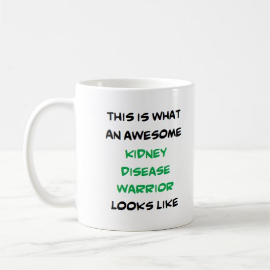 Mug kidney disease warrior, awesome (Gauche)