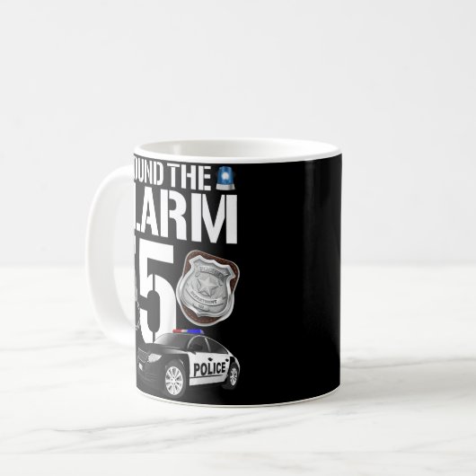 Mug Kids 5 Year Old Police Birthday Officier Cop Car 5 (Devant gauche)