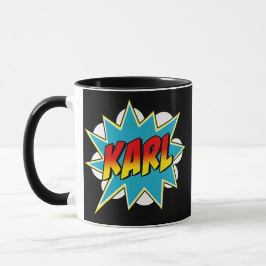 Mug Kids Boys Karl Nom Comic Book Superhero (Gauche)