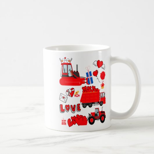Mug Kids Construction Vehicle Valentine Crane Truck Cu (Droite)