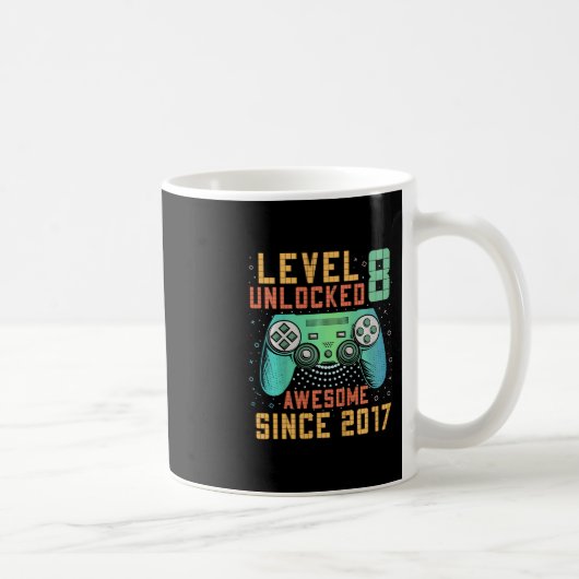 Mug Kids Level 8 Unlocked 8th Birthday 8 Year Old Boy (Droite)