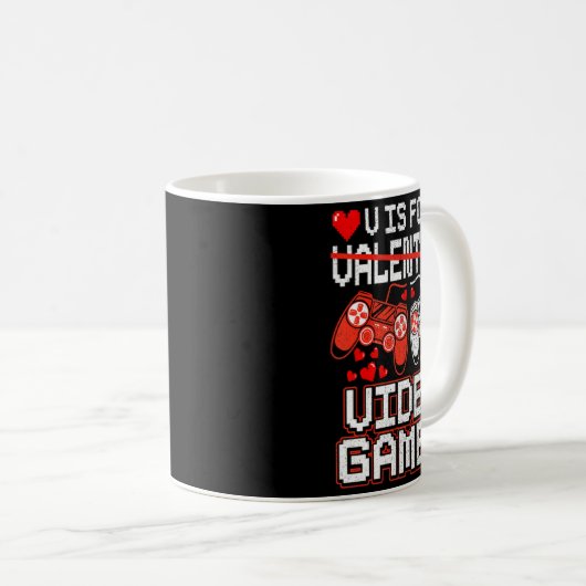 Mug Kids Retro Video Game Valentines Day For Toddler B (Devant droit)