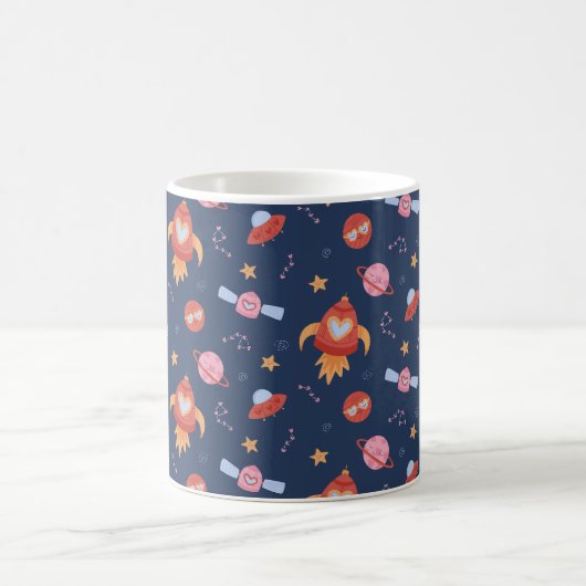 Mug Kids Space Pattern with Rockets & Planets (Centre)