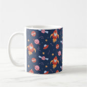 Mug Kids Space Pattern with Rockets & Planets (Gauche)