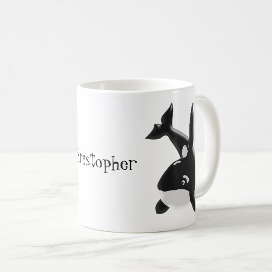Mug Killer Whale Ajoutez Juste Un Nom (Devant droit)