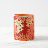 Mug Kimono Floral Moderne Impression, Mandarin Orange (Centre)