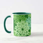 Mug Kimono floral moderne Impression, Vert citron (Gauche)