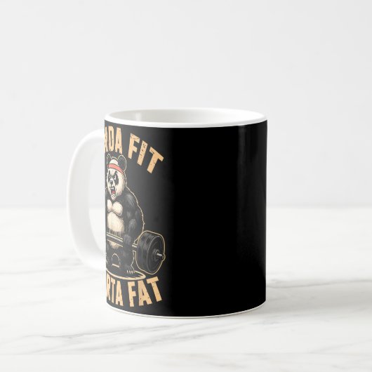 Mug Kinda Fit Sorta Fat - Funny Gym Panda Weightliftin (Devant gauche)
