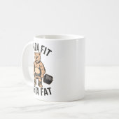 Mug Kinda Fit Sorta Graisse - Drôle Gym Ours Poids (Devant gauche)