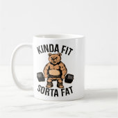 Mug Kinda Fit Sorta Graisse - Drôle Gym Ours Poids (Gauche)