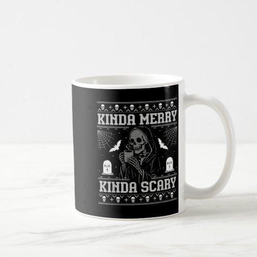 Mug Kinda Merry Kinda Y Alt Goth Ugly Christmas Sweate (Droite)