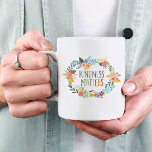 Mug Kindness Matters Colorful Bright Inclual Floral