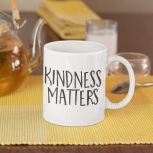 Mug Kindness Matters, Simple Noir blanc minimaliste