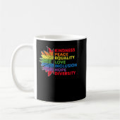 Mug Kindness Peace Equality Love Inclusion Gay pride S (Gauche)