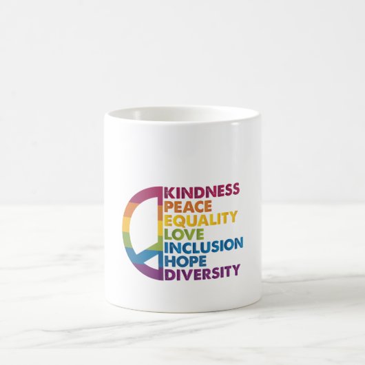 Mug Kindness Peace Equality Love Inclusion Hope Divers (Centre)