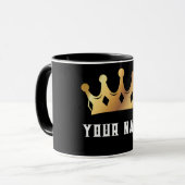 Mug King Crown et votre nom ci-dessous (Devant gauche)