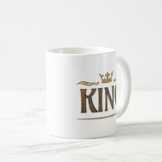 Mug KING - Grand Medieval Royal Crown Letters (Devant droit)