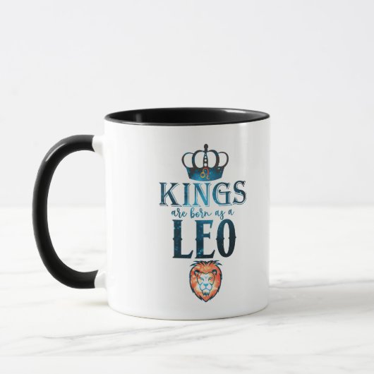 Mug KINGS est né comme LEO Zodiac Sign Juillet Août (Gauche)