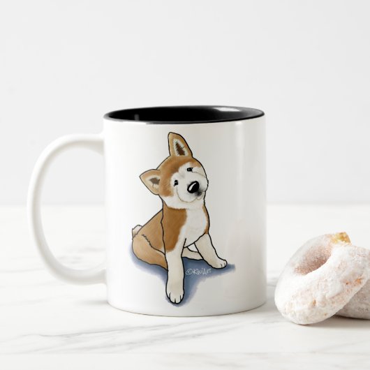 Mug KiniArt chiot Akita (Avec donut)