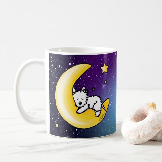 Mug KiniArt Westie Amour lunaire (Avec donut)