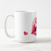 Mug Kiss Me Glossy Red Lips Art Illustration (Gauche)