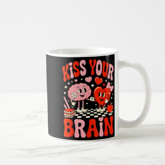Mug Kiss Your Brain Women Valentine's Day Retro School (Droite)