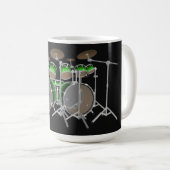 Mug Kit de 10 pièces pour tambour : Dégradé vert:Coffe (Devant droit)