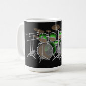 Mug Kit de 10 pièces pour tambour : Dégradé vert:Coffe (Devant gauche)