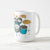 Mug Kit de batterie Aqua / Turquoise : (Devant droit)