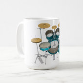 Mug Kit de batterie Aqua / Turquoise : (Devant gauche)