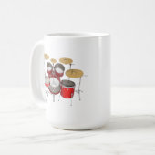 Mug Kit de batterie rouge : (Devant gauche)