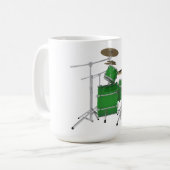 Mug Kit de batterie vert : (Devant gauche)