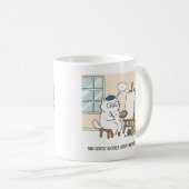 Mug Kit de blocage d'artiste avec chat blanc adorable (Devant droit)